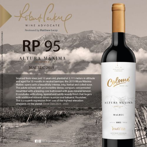 Colome Altura Maxima Malbec 2019 750ML thumbnail 2 | Thirst Beverage Marketplace