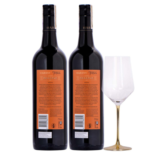 Hardy's Tintara Shiraz 750ML Twin Pack with Free Gold Stem Glass thumbnail 5 | Thirst Beverage Marketplace