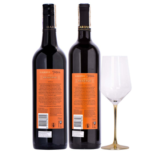 Hardys Tintara Shiraz & Cabernet Sauvignon 750ML Bundle with Free Gold Stem Glass thumbnail 5 | Thirst Beverage Marketplace