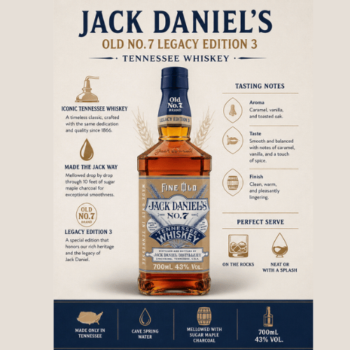 Jack Daniel's Old No. 7 Legacy Edition 3 Tennessee Whiskey | Limited Edition 700ML thumbnail 3 | Thirst Beverage Marketplace