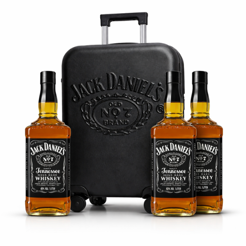 Jack Daniel’s Old No.7 3-Bottle Whiskey Bundle with Limited Travel Suitcase | Thirst Beverage Marketplace