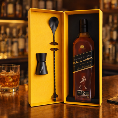Johnnie Walker Black Label 12 Year Old Blended Scotch Whisky | Gift Set thumbnail 2 | Thirst Beverage Marketplace
