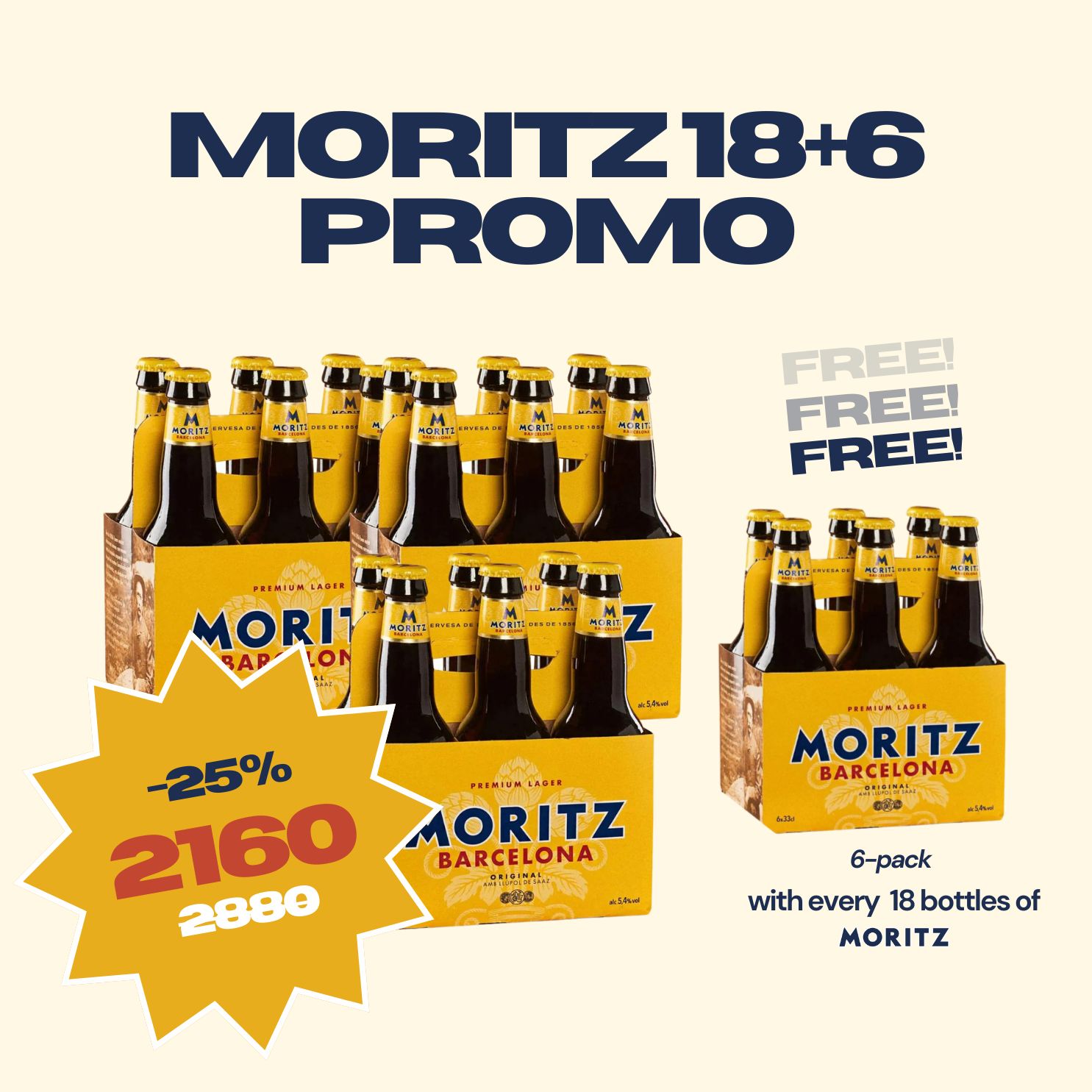 Moritz 18+6 330ML Caser Promo | Thirst Beverage Marketplace